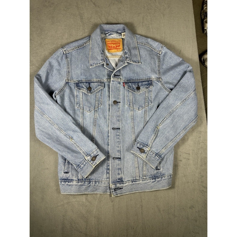 Levi's Men's Denim Trucker Jacket Medium Wash Classic Button Front Size L